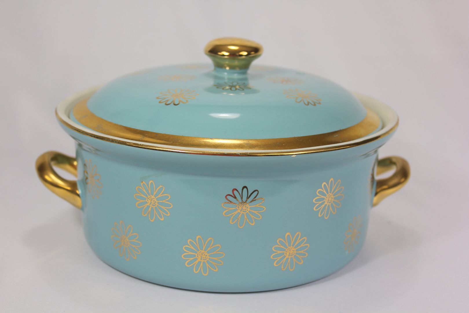 Vintage HALL's Superior Quality Kitchenware Blue Fondue Casserole Dish